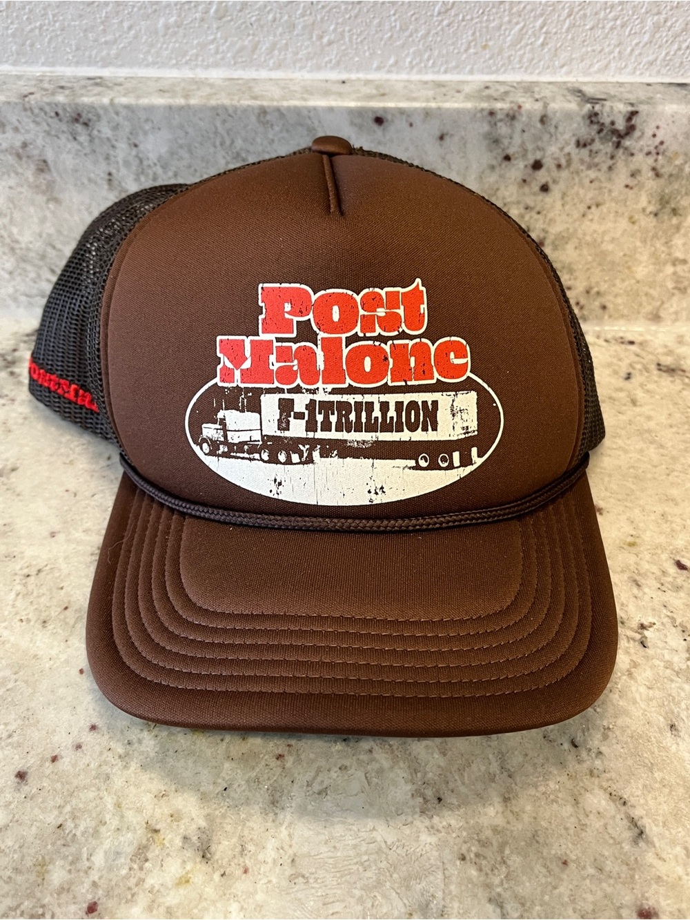 NWT American Eagle Post Malone F-1 Trillion Trucker Hat Brown Mesh